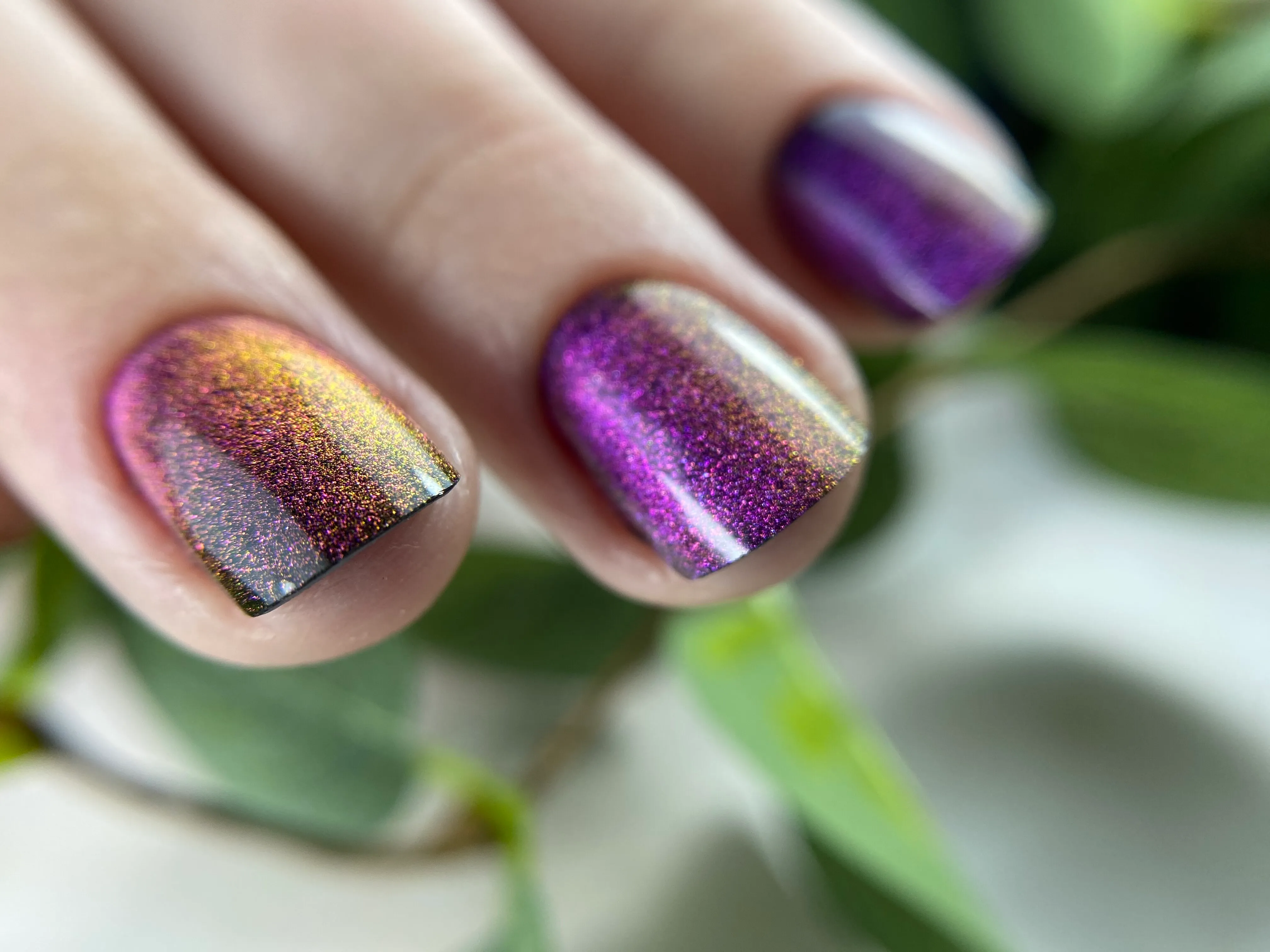 Glitter en cateye nagels